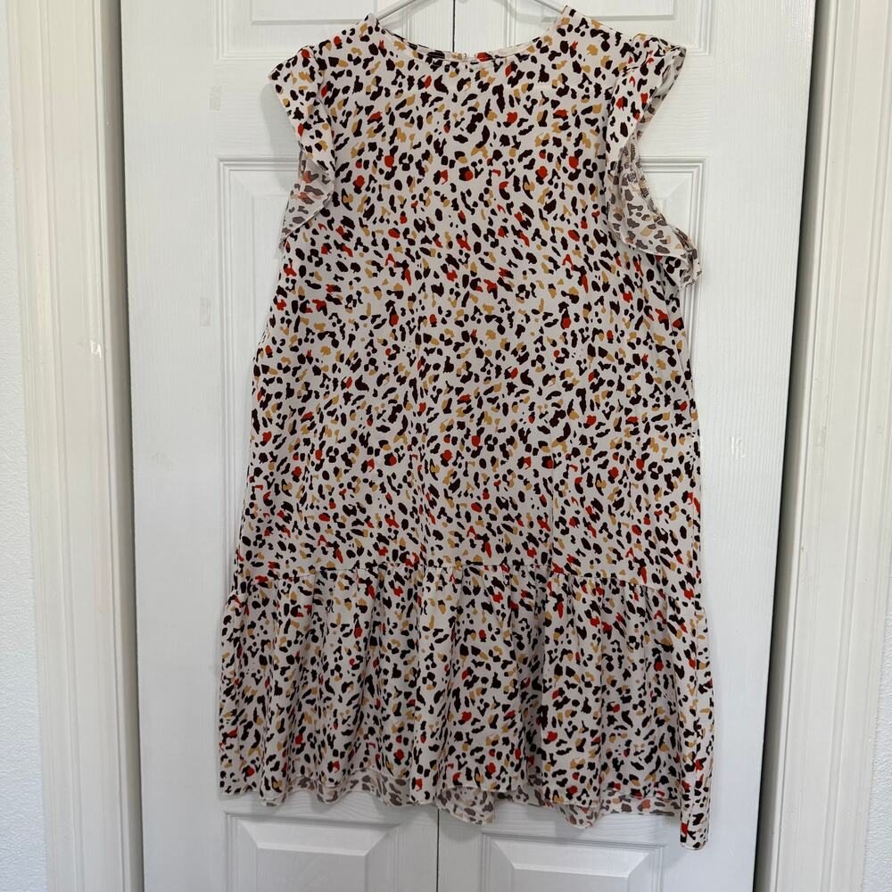 Shein White Khaki Leopard Print Dress